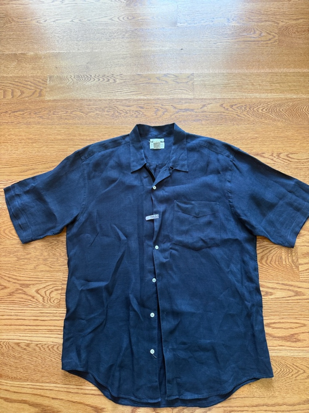 Banana Republic Navy Linen Safari Shirt